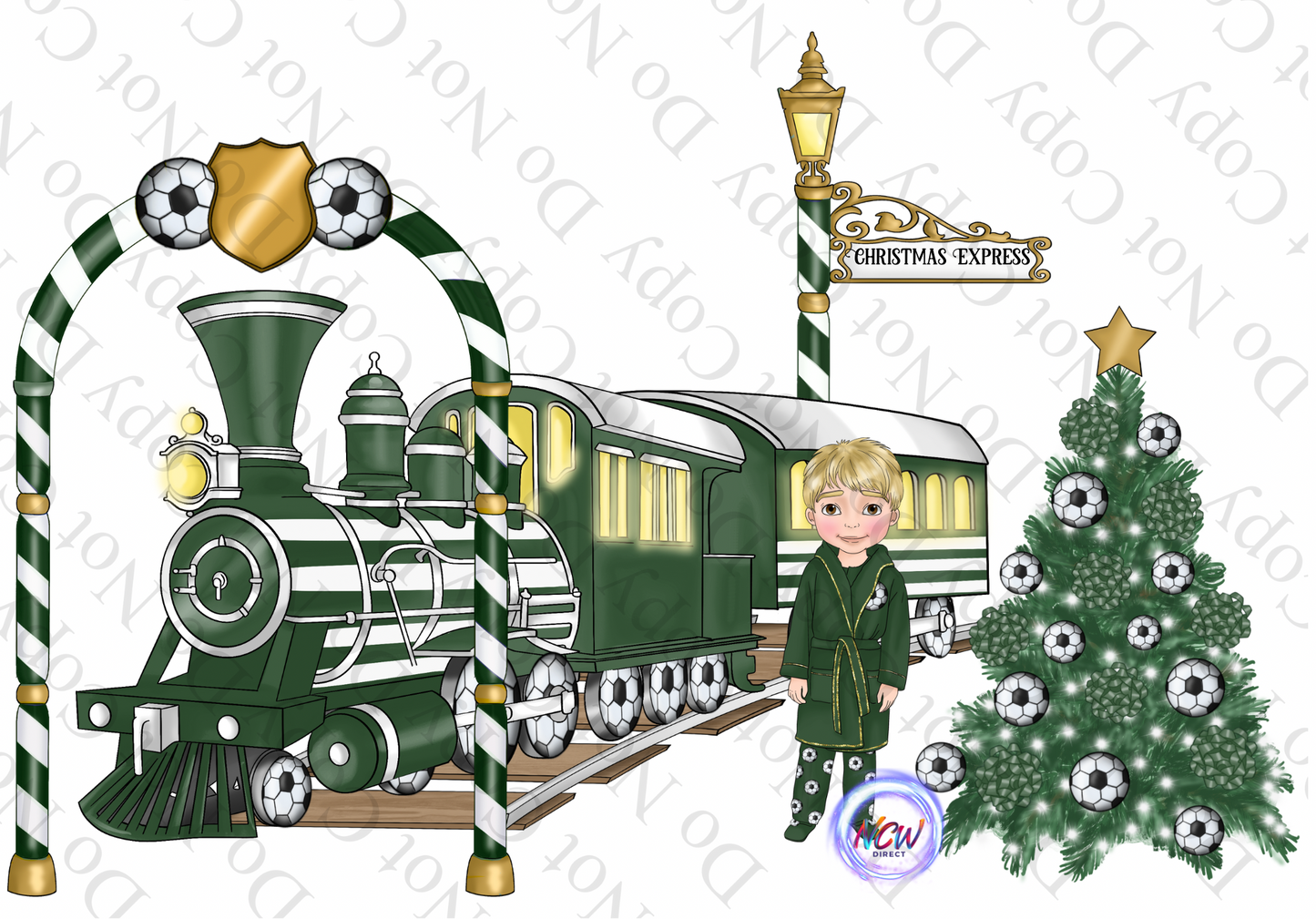 Football Christmas Express Boy DTF PRINT