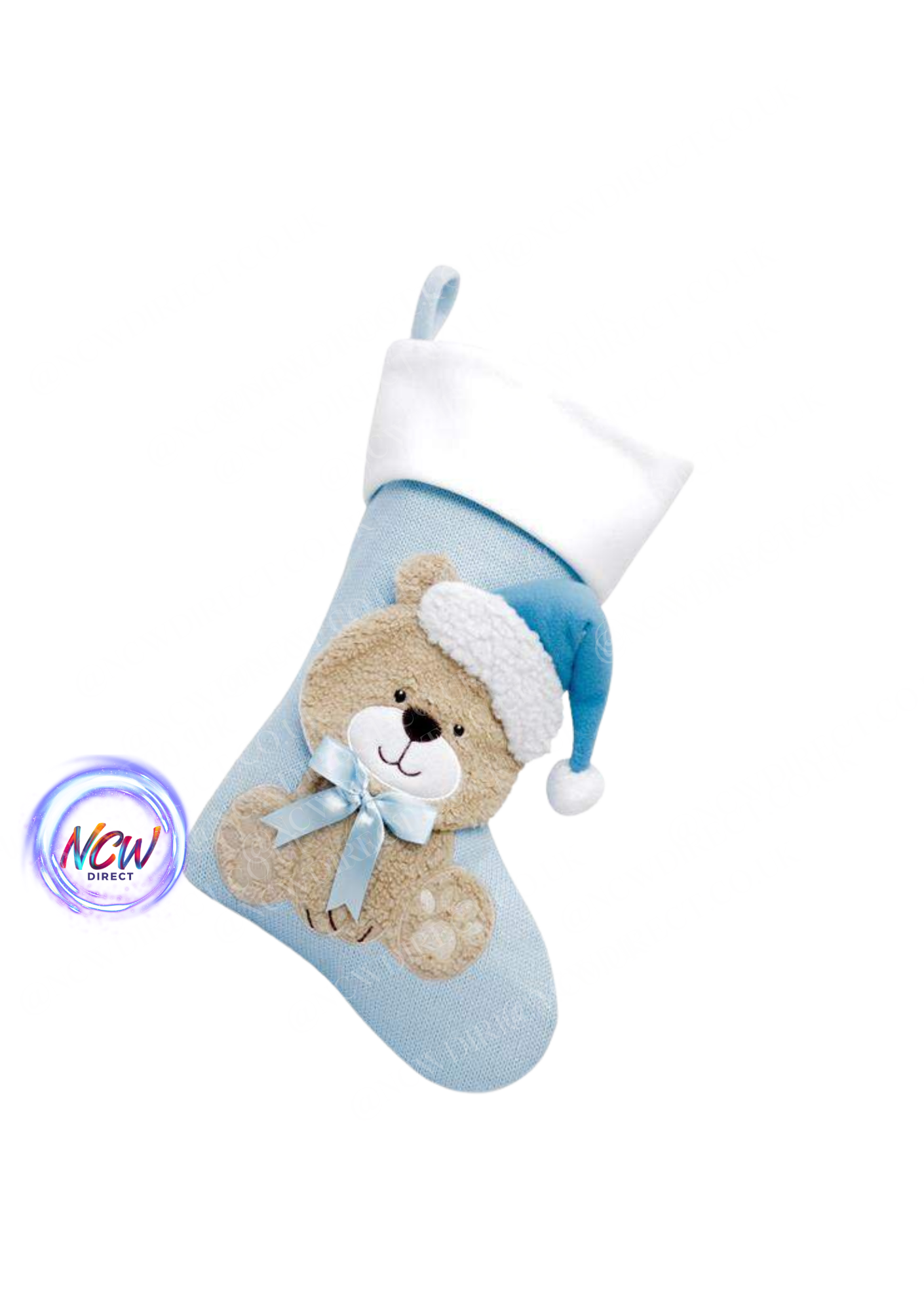 DELUXE PLUSH BABY KNITTED 3D TEDDY STOCKING