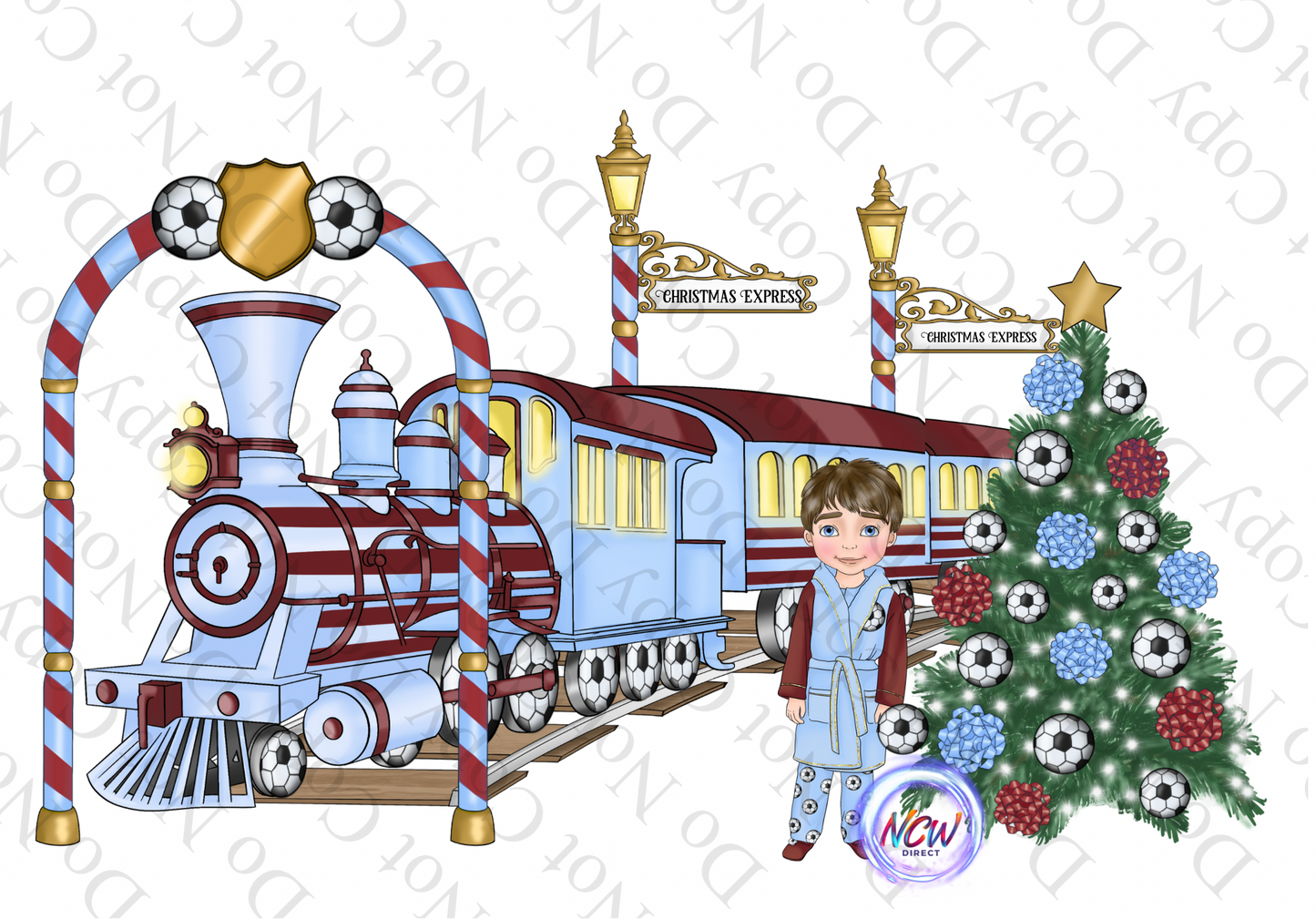 Football Christmas Express Boy DTF PRINT