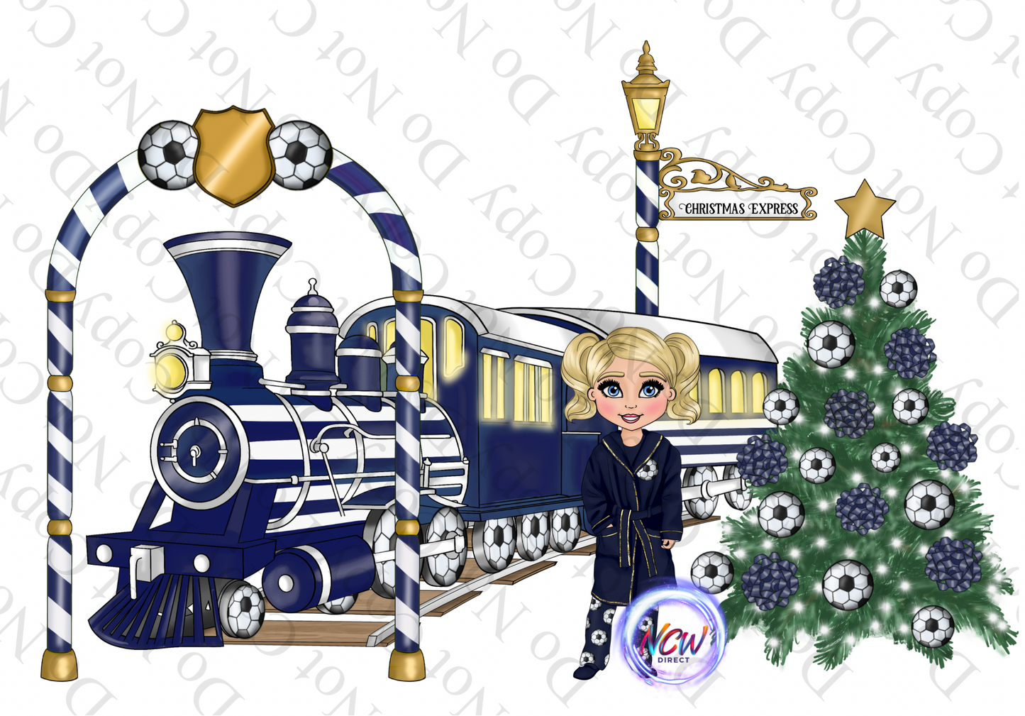 Football Christmas Express Girl DTF PRINT