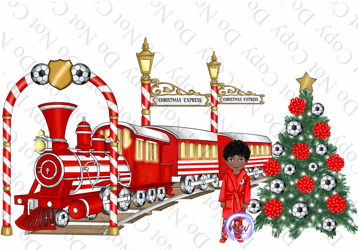 Football Christmas Express Boy DTF PRINT