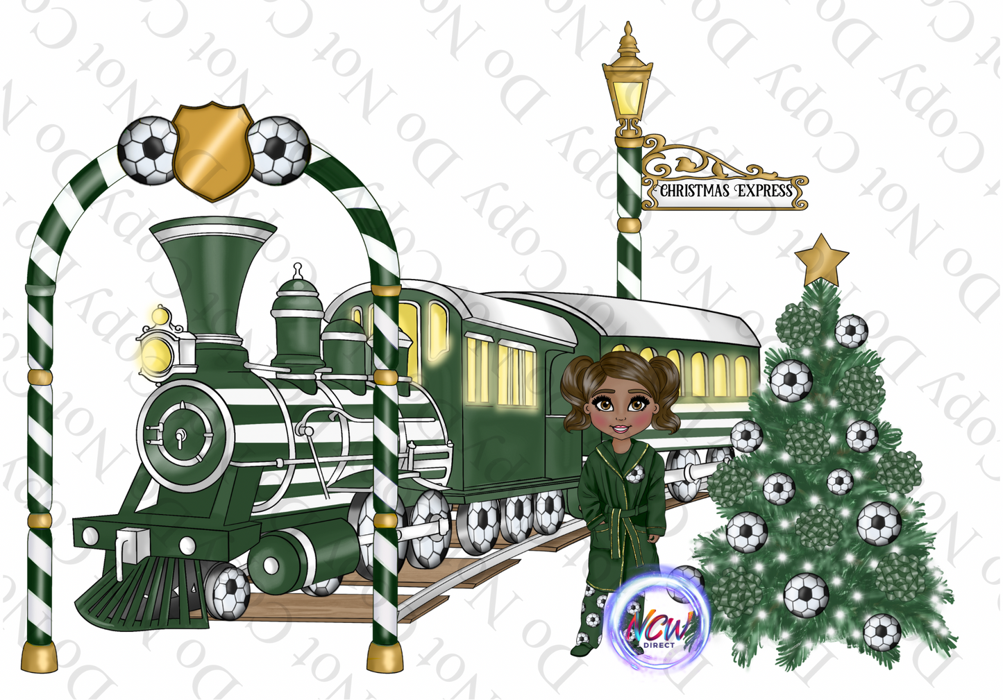 Football Christmas Express Girl DTF PRINT