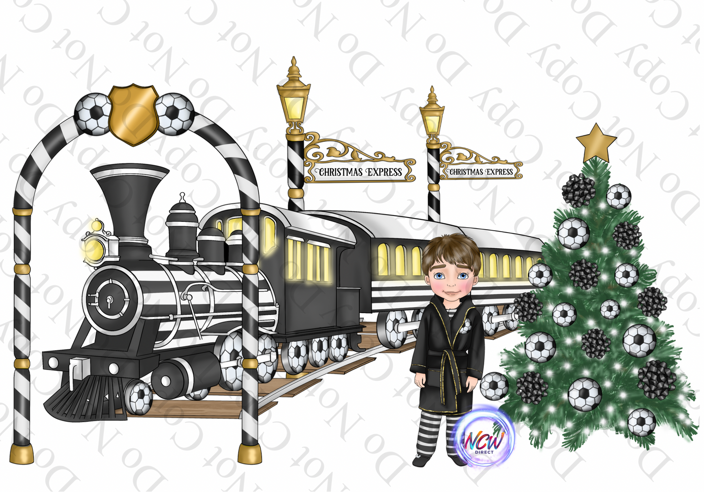 Football Christmas Express Boy DTF PRINT