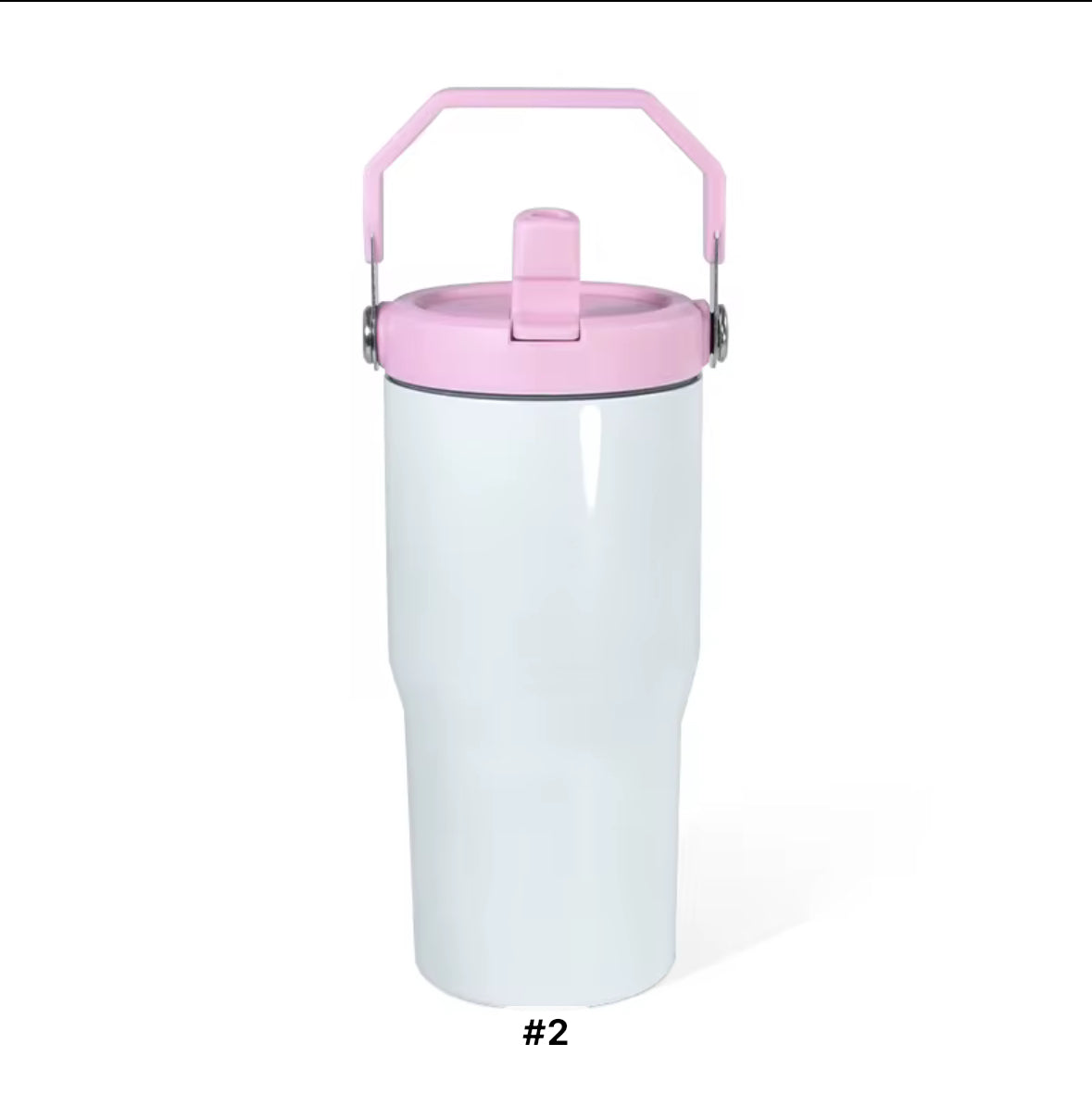 20oz Flip Coloured Handle Straw Sublimation Tumblers