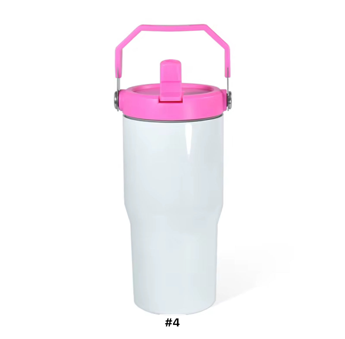 20oz Flip Coloured Handle Straw Sublimation Tumblers