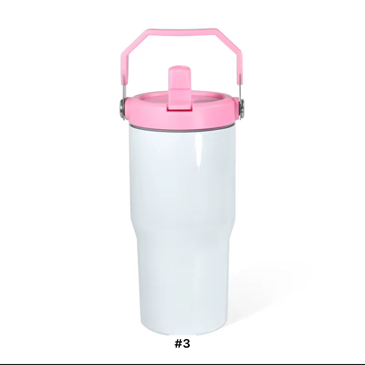 20oz Flip Coloured Handle Straw Sublimation Tumblers