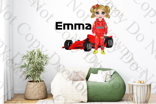 Red Cars Tracksuit Girl wallpaper