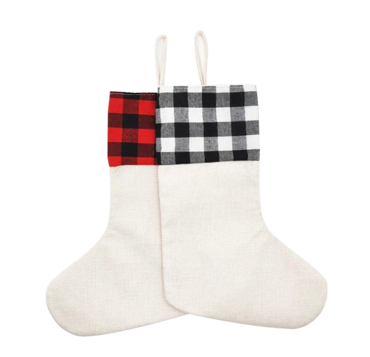 Sublimation Plaid Christmas Stocking