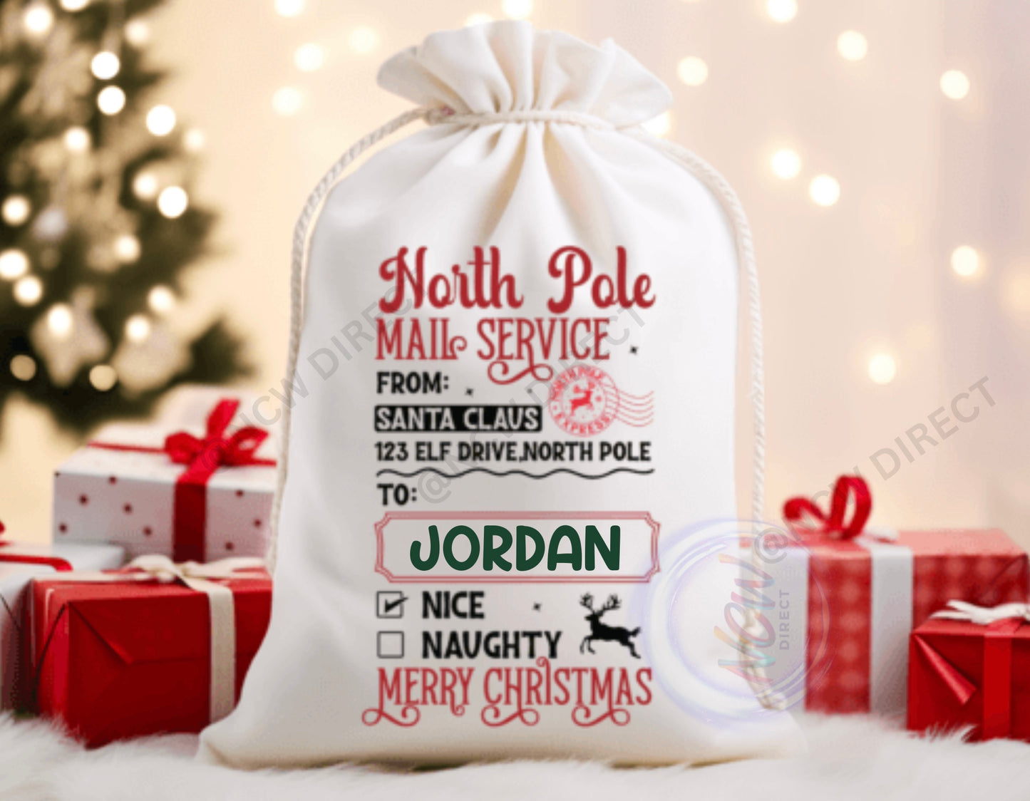 A3 Christmas Sack DTF Print