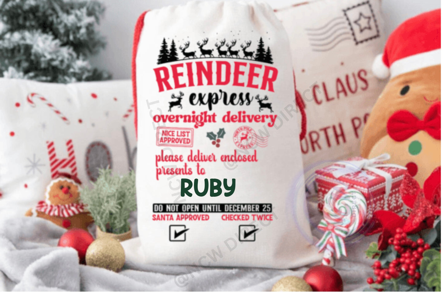 A3 Christmas Sack DTF Print