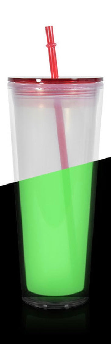24oz Glow in the dark Insulated Pre-Drilled Tumbler