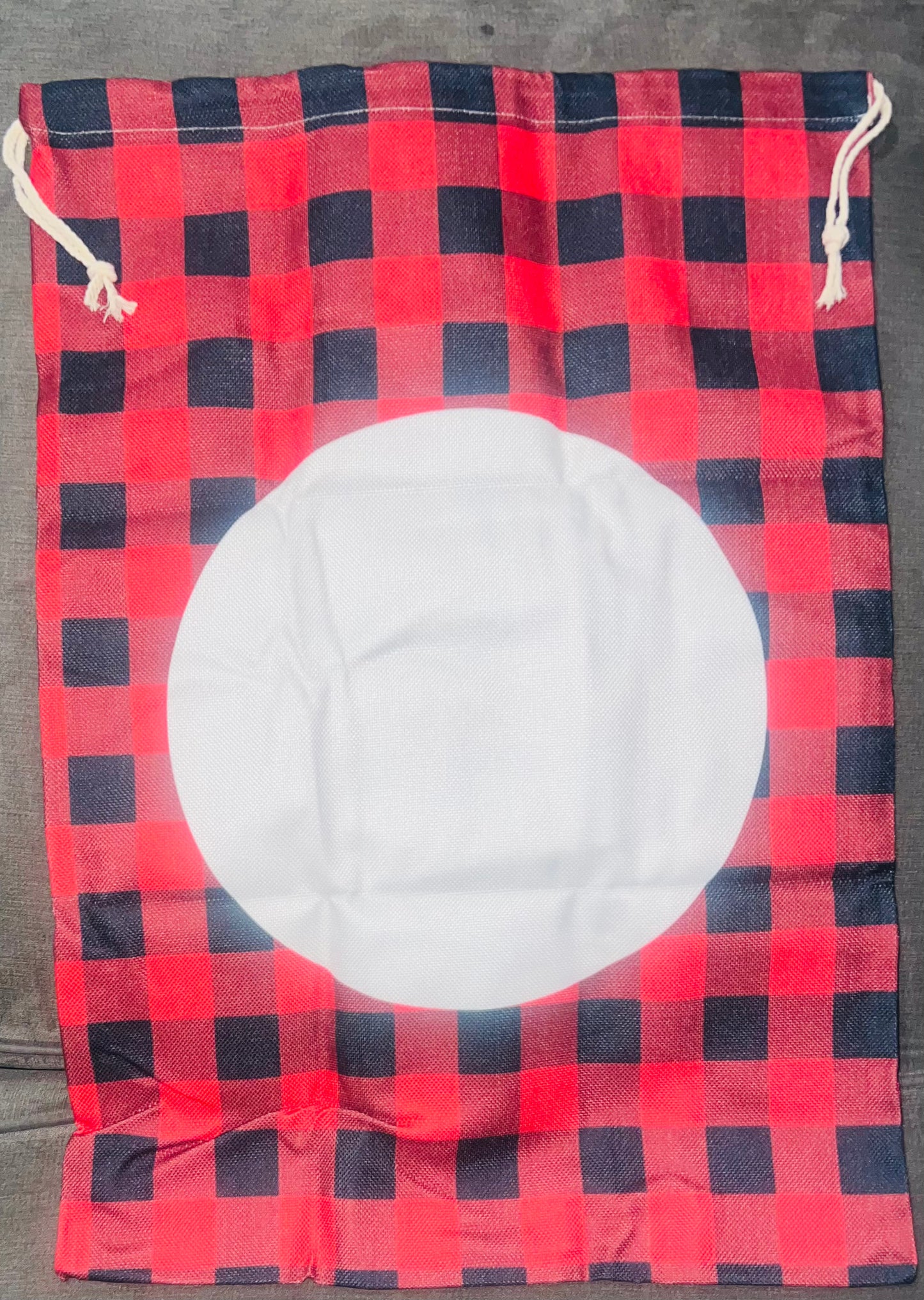 Large Xmas Gift Bag Sublimation Linen Drawstring Christmas