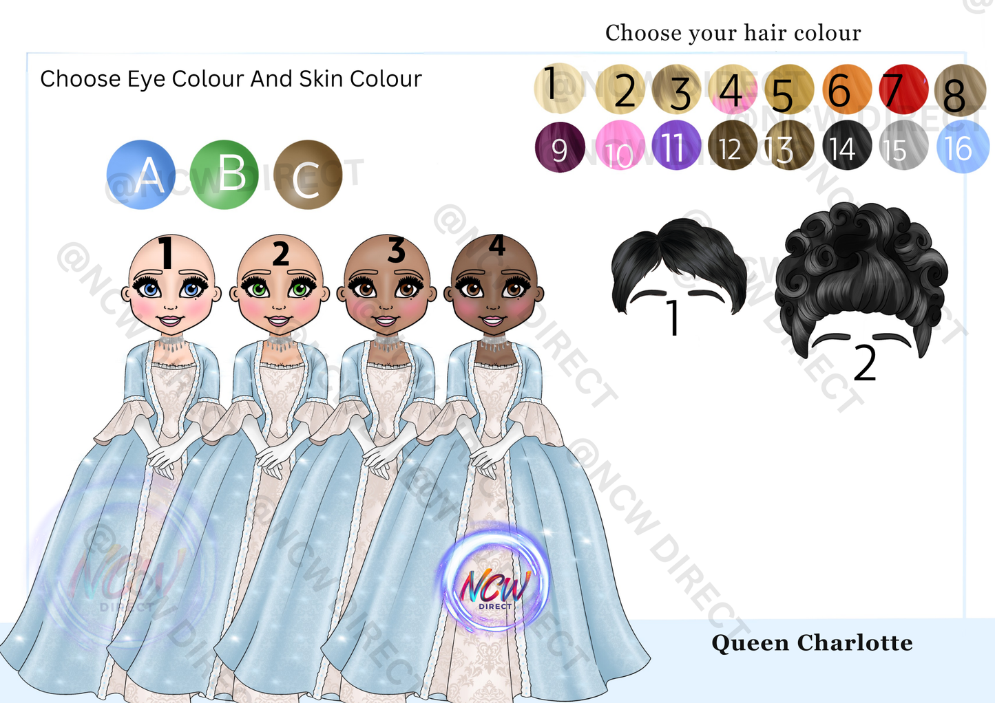 Queen Charlotte Doll UVDTF