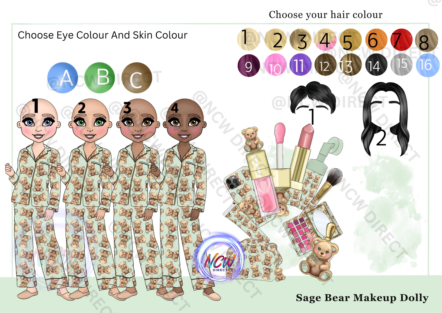 Sage Bear Makeup Doll UVDTF