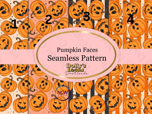 Pumpkin Faces Wrapping paper