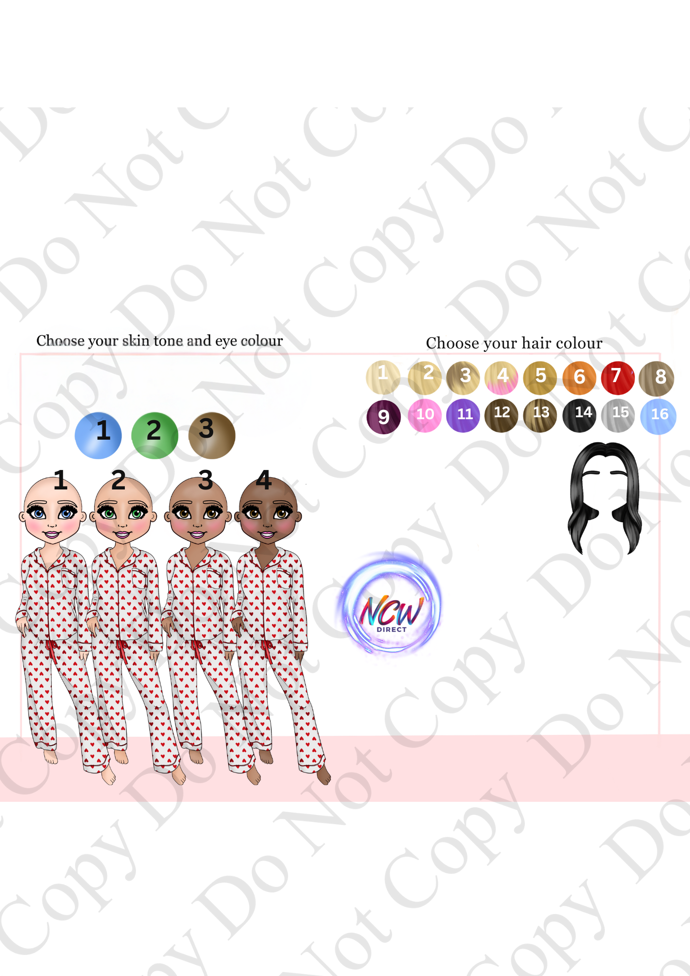 Valentine Makeup Doll UVDTF A4 Sheet