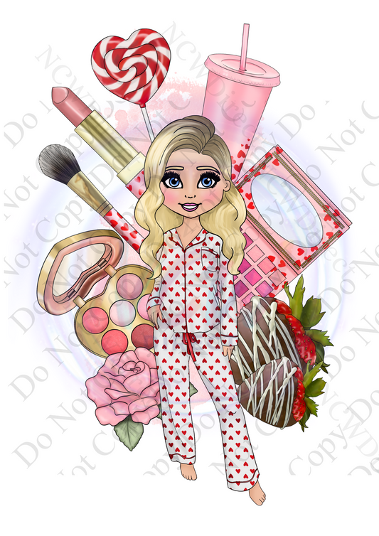 Valentine Makeup Doll DTF