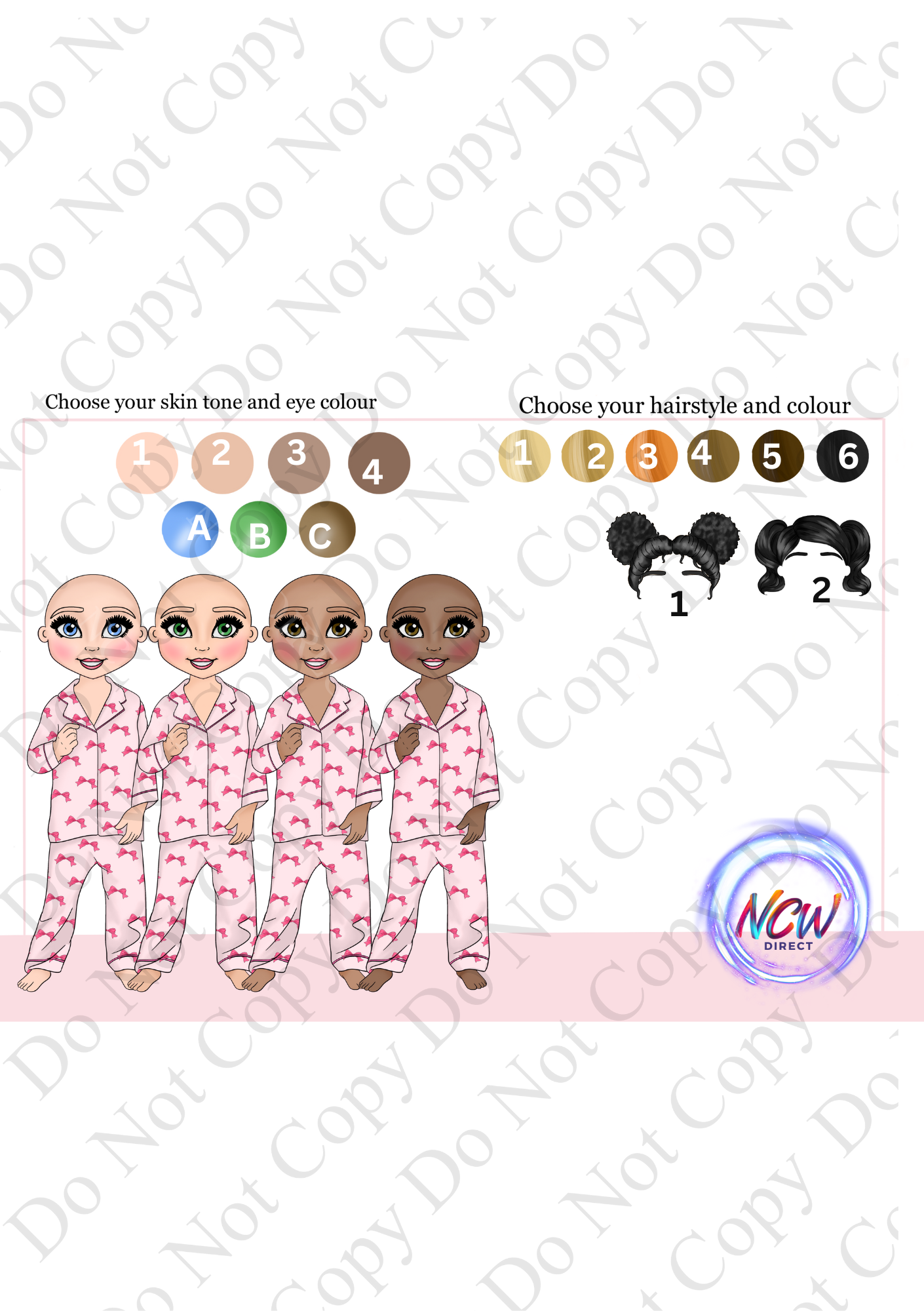 Pink Bow Toddler Make up Girl UVDTF