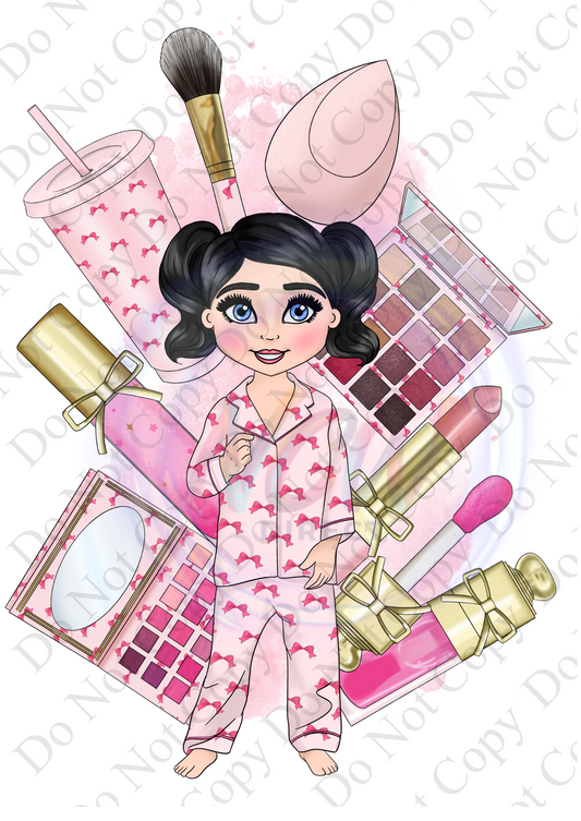 Pink Bow Toddler Makeup Doll UVDTF