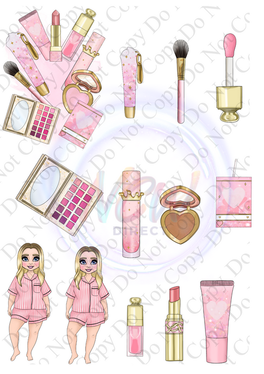 Shorts Plus Size Makeup Doll UVDTF A4 Sheet