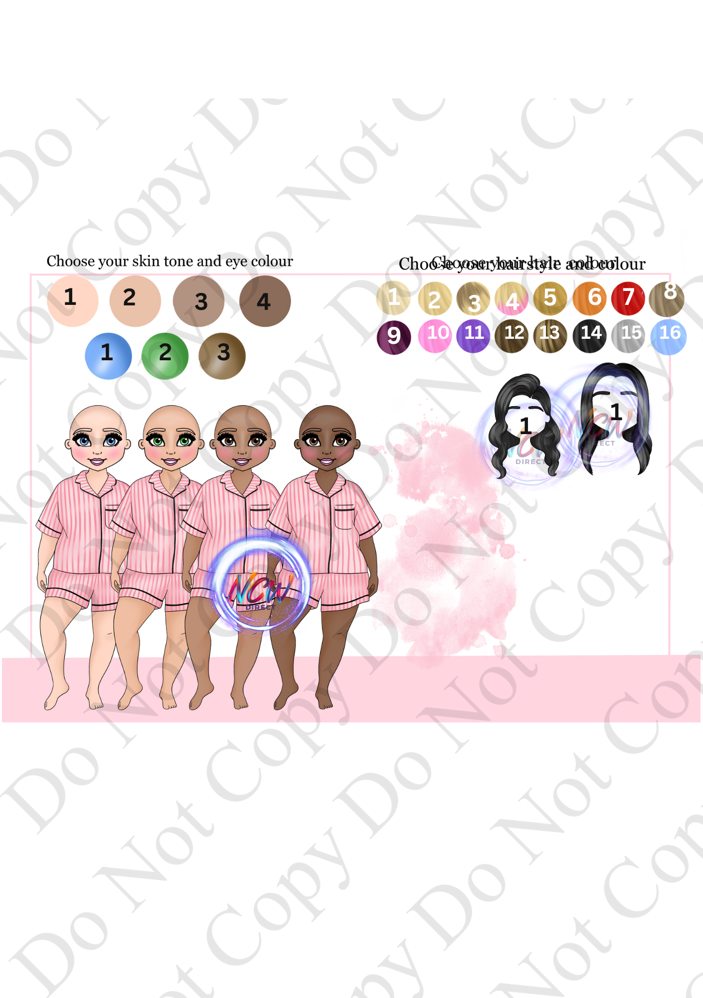 Shorts Plus Size Makeup Doll UVDTF A4 Sheet