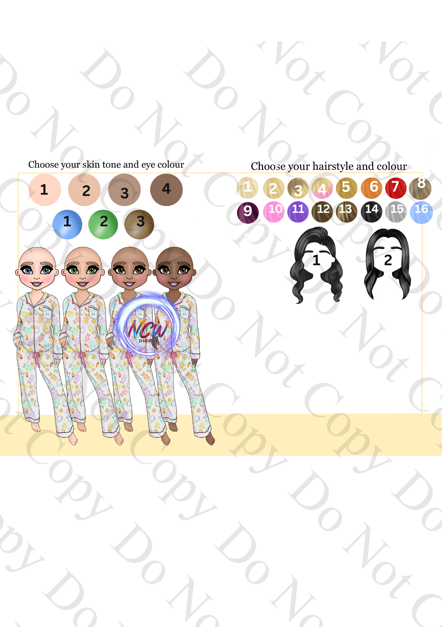 Easter Makeup Doll DTF A3