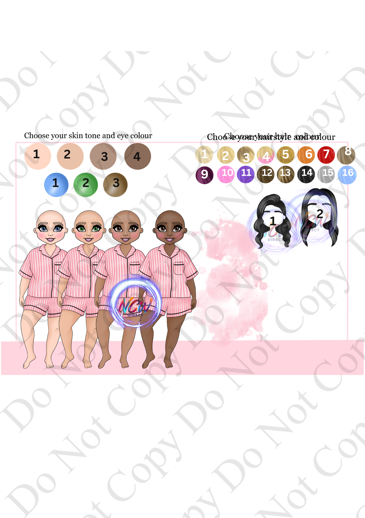 Shorts Pyjama plus size Makeup Doll DTF A3