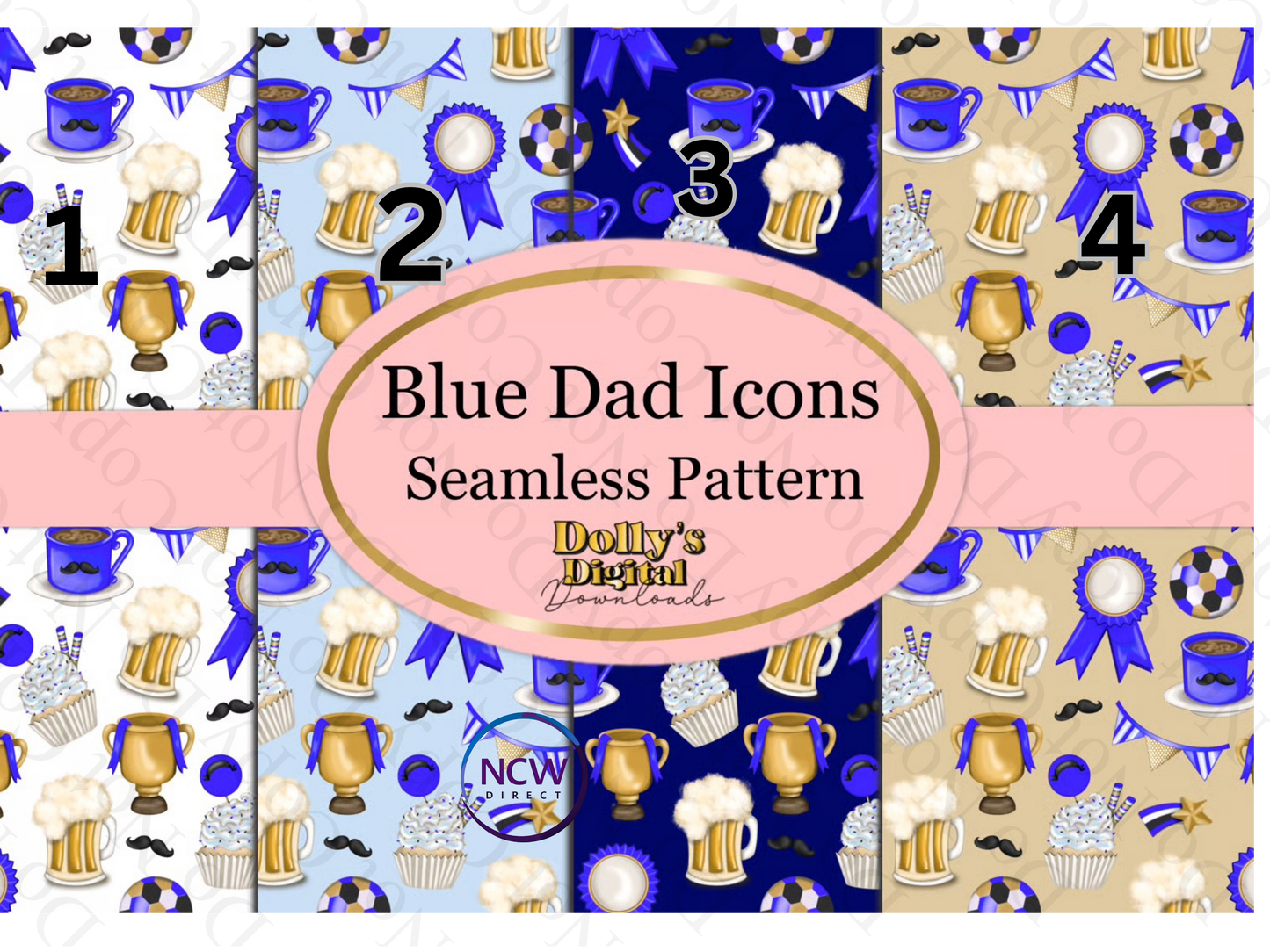 Blue Dad Icons Wrapping Paper