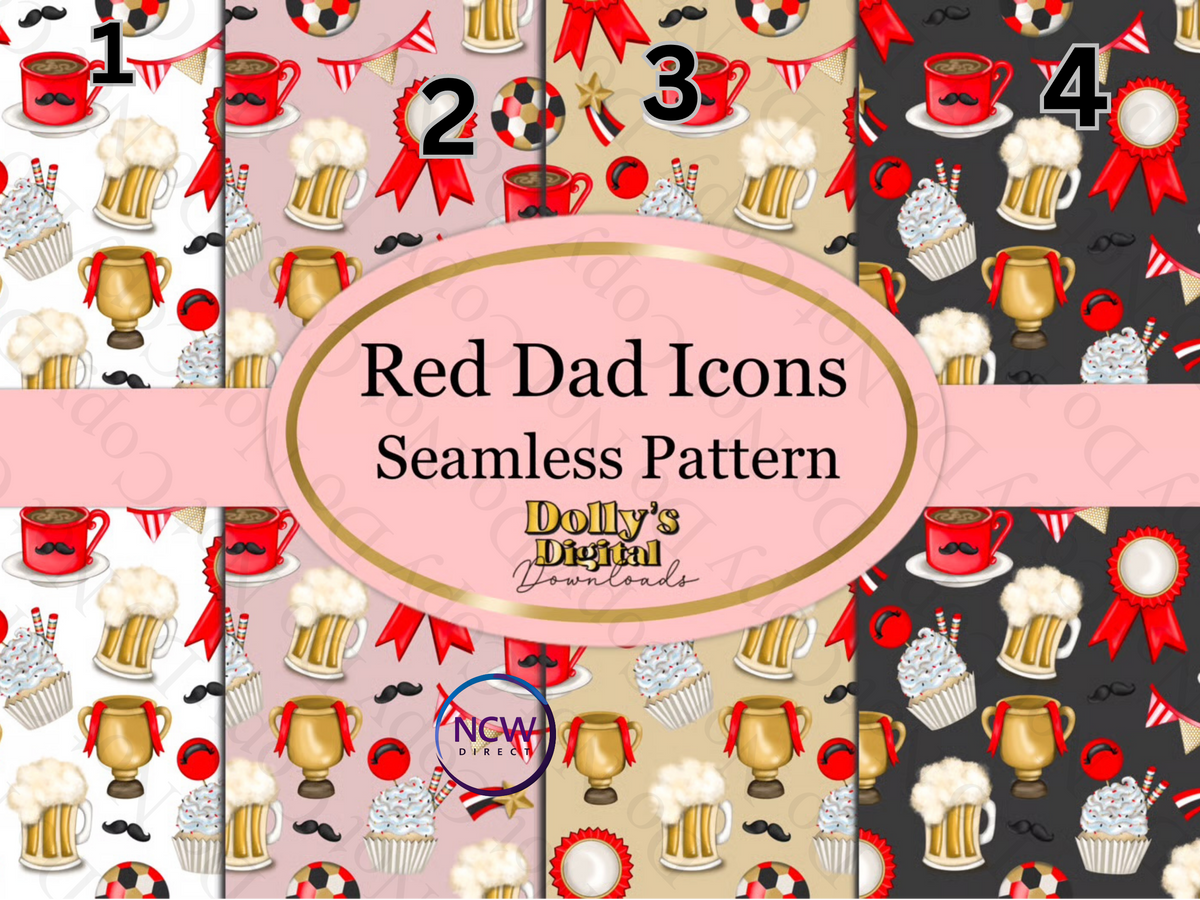 Red Dad Icons Wrapping Paper