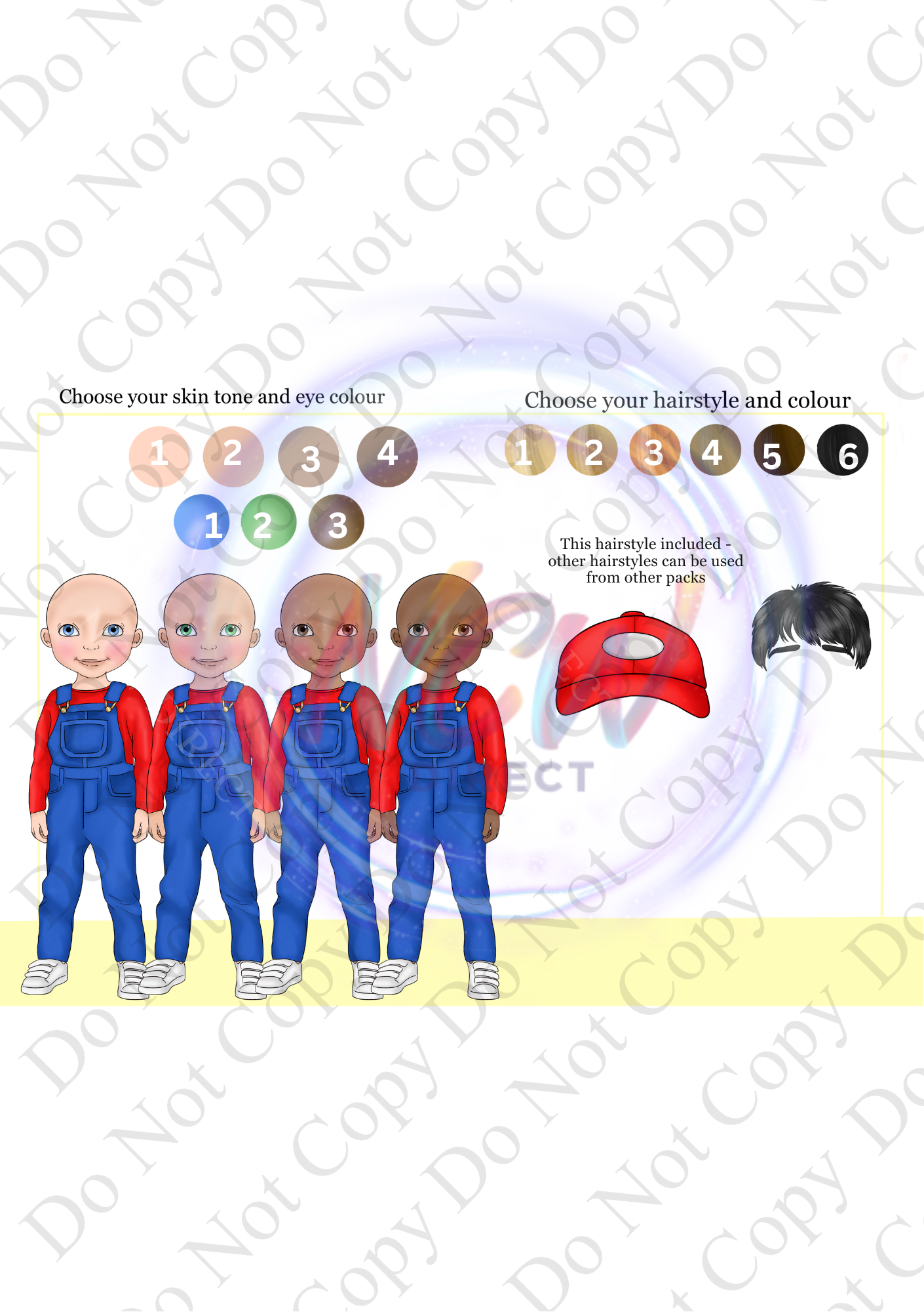 Red Dungaree Boy UVDTF