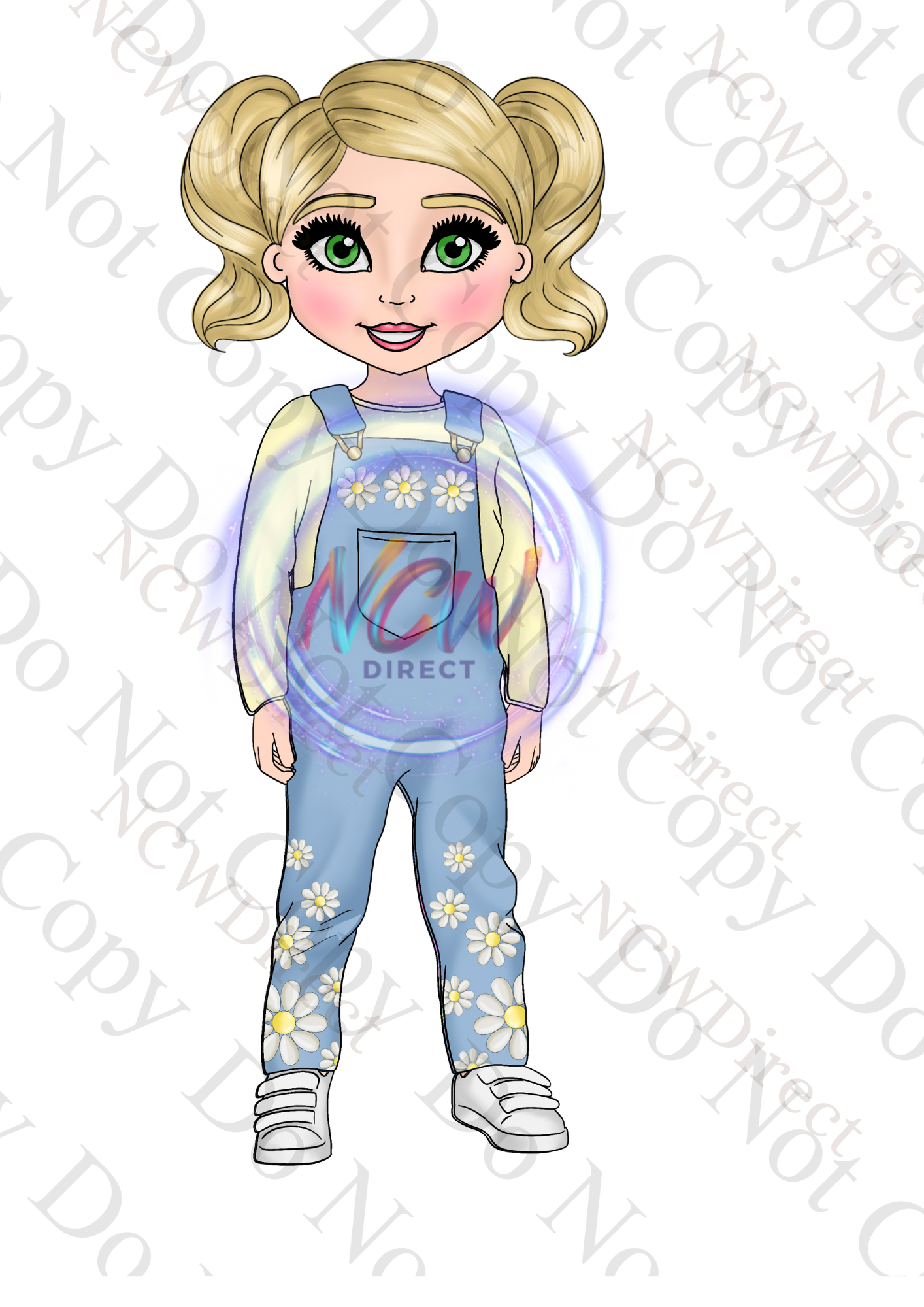 Girl Dungarees UVDTF