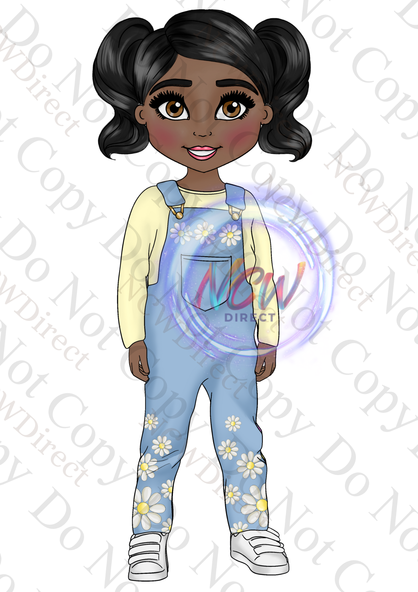 Girl Dungarees UVDTF