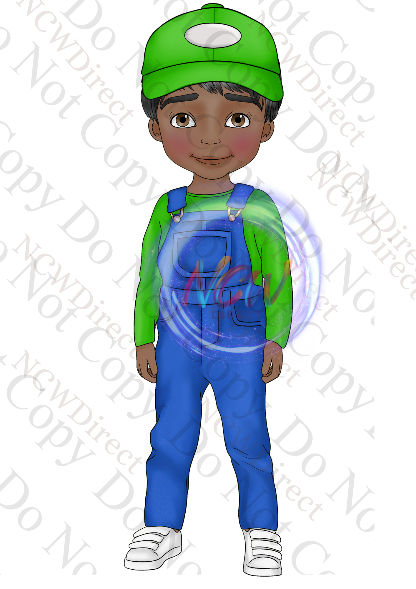 Green Dungaree Boy UVDTF