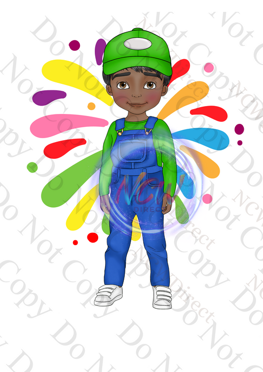 Green Dungaree Boy DTF