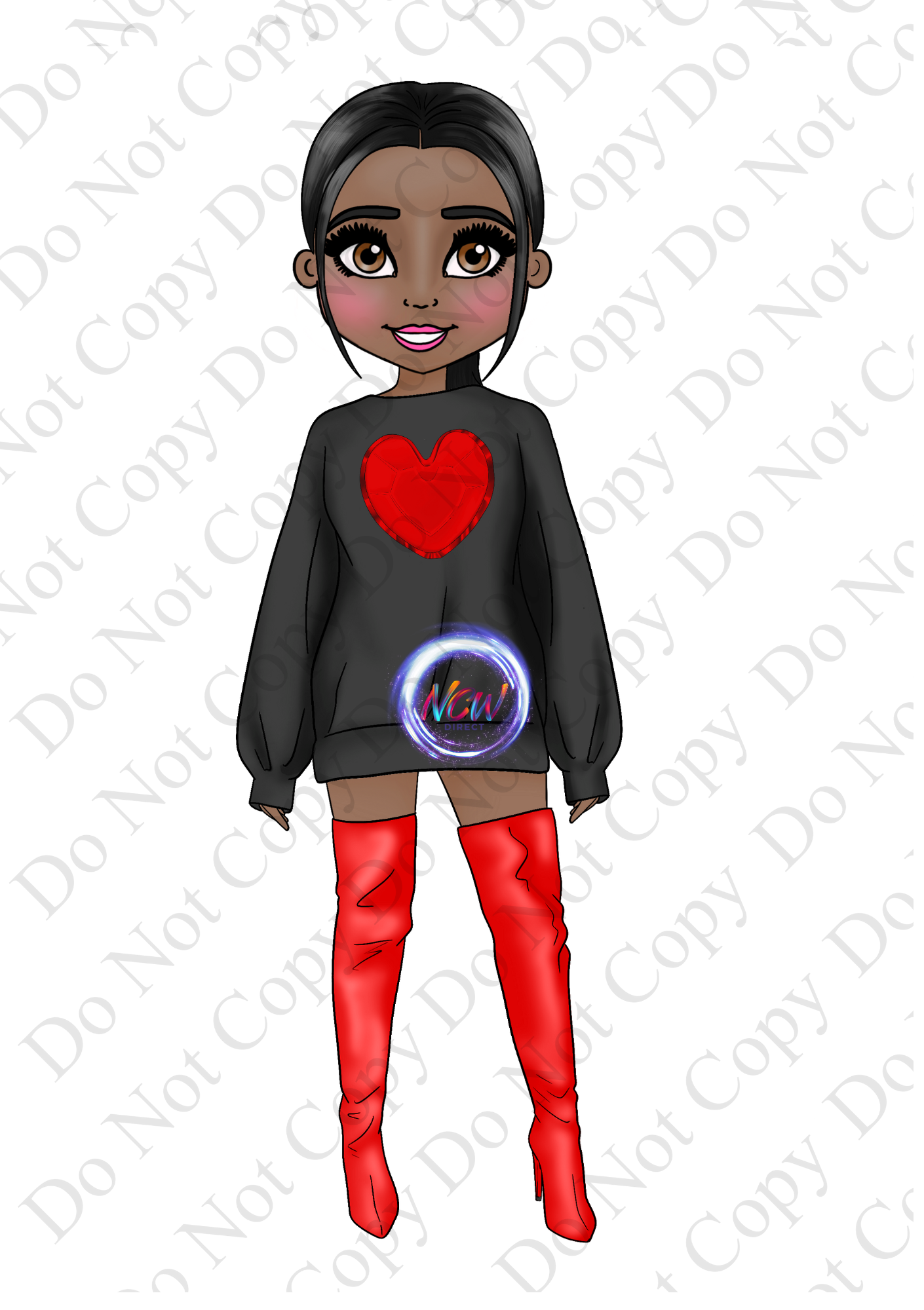 Heart Jumper Dress Doll UVDTF
