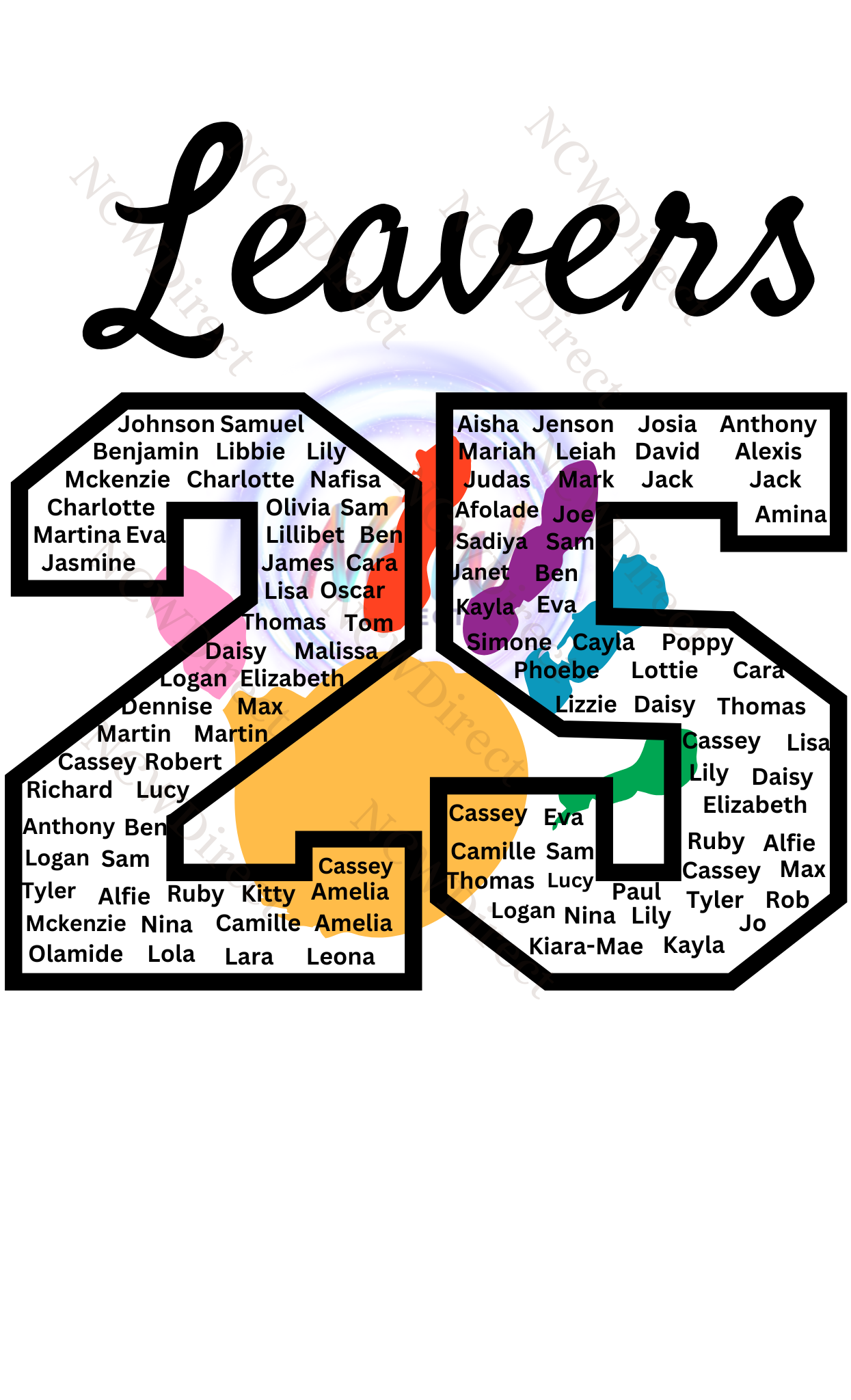 School Leavers DTF Print  WITH NAMES