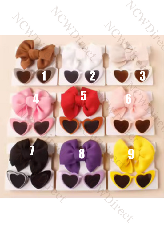 Baby/Toddler Headband and heart shaped sunglasses
