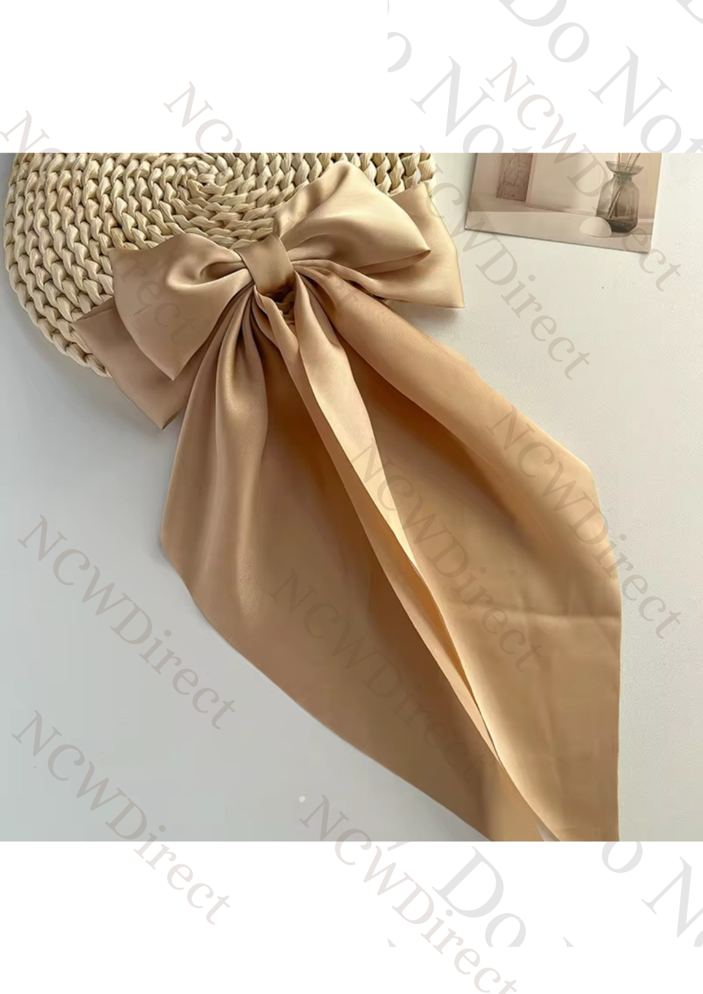 Oversized Satin Hair Bows with Long Tail and hair clip