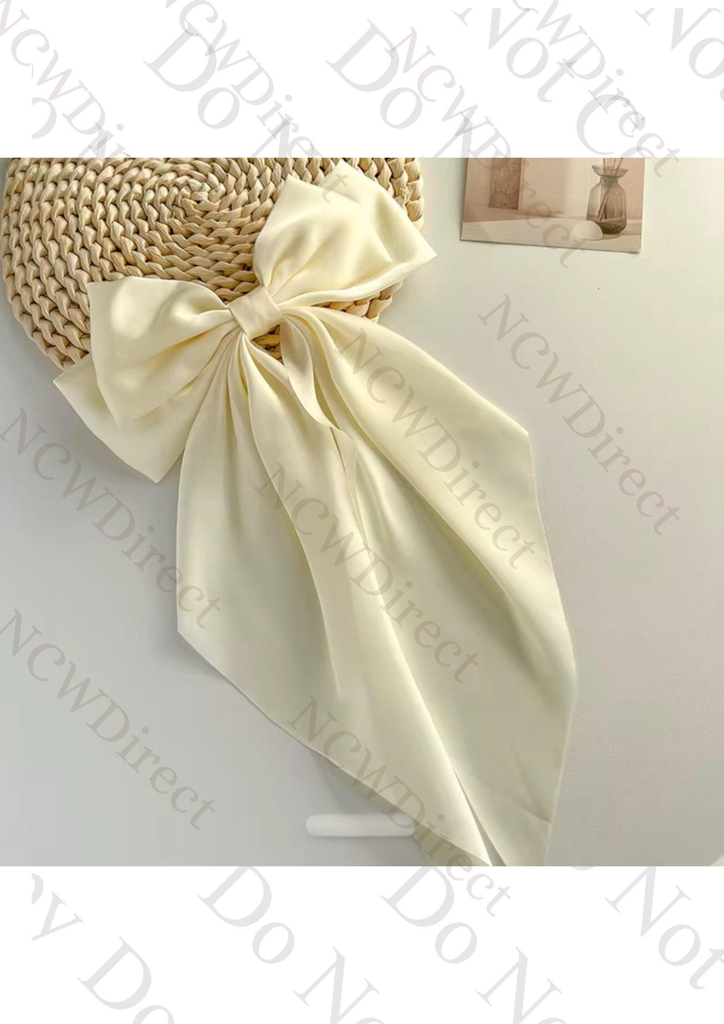 Oversized Satin Hair Bows with Long Tail and hair clip