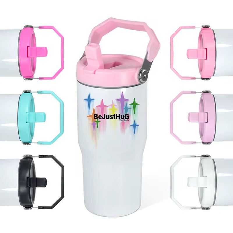20oz Flip Coloured Handle Straw Sublimation Tumblers