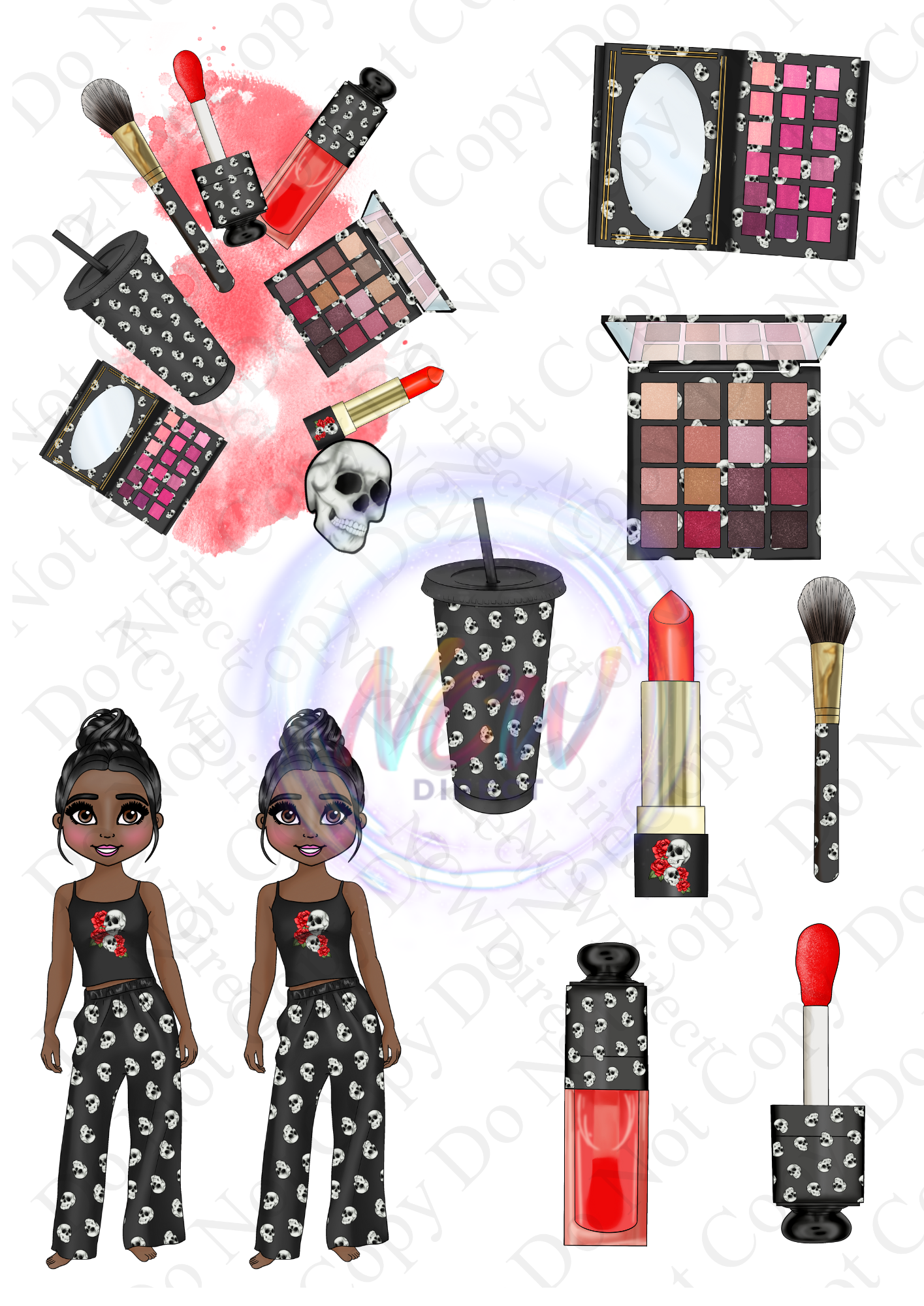 Various Makeup Doll UVDTF A4 Sheet