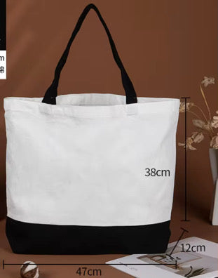 White and black  Sublimation Tote bag