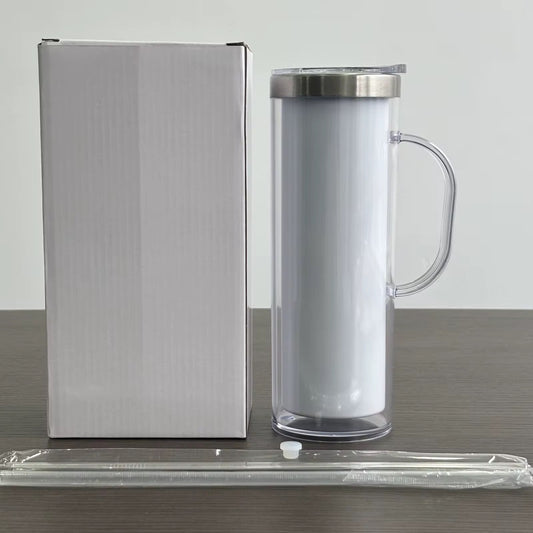 20oz Sublimation snow globe tumbler with handle