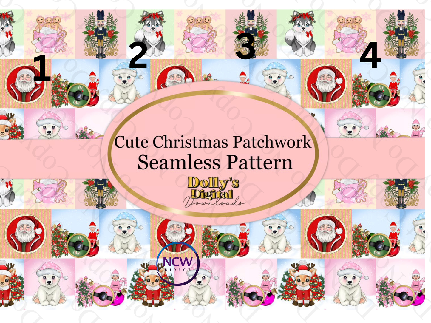 Cute Christmas Patch work Wrapping paper