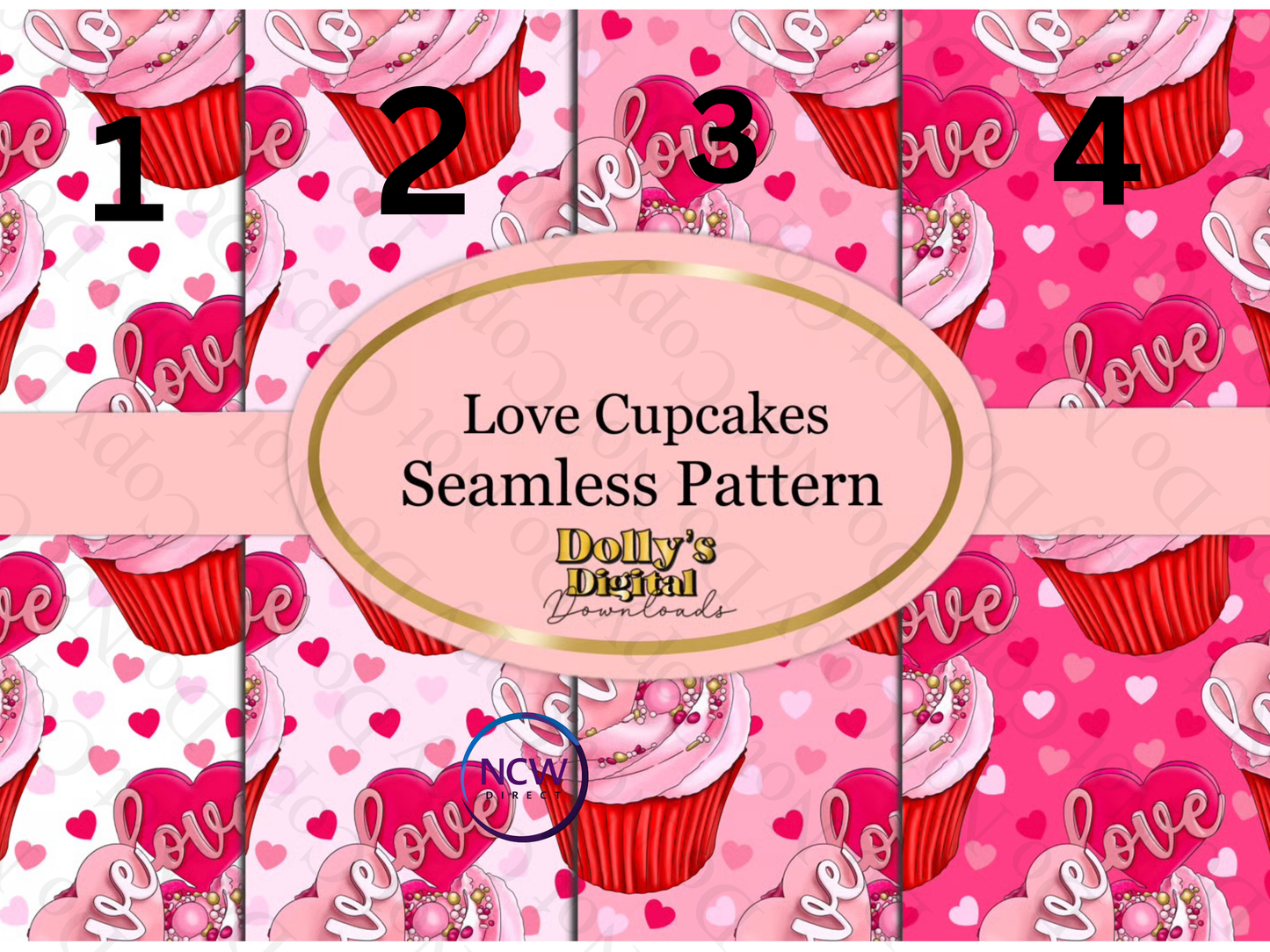 Love Cupcakes Seamless Wrapping paper