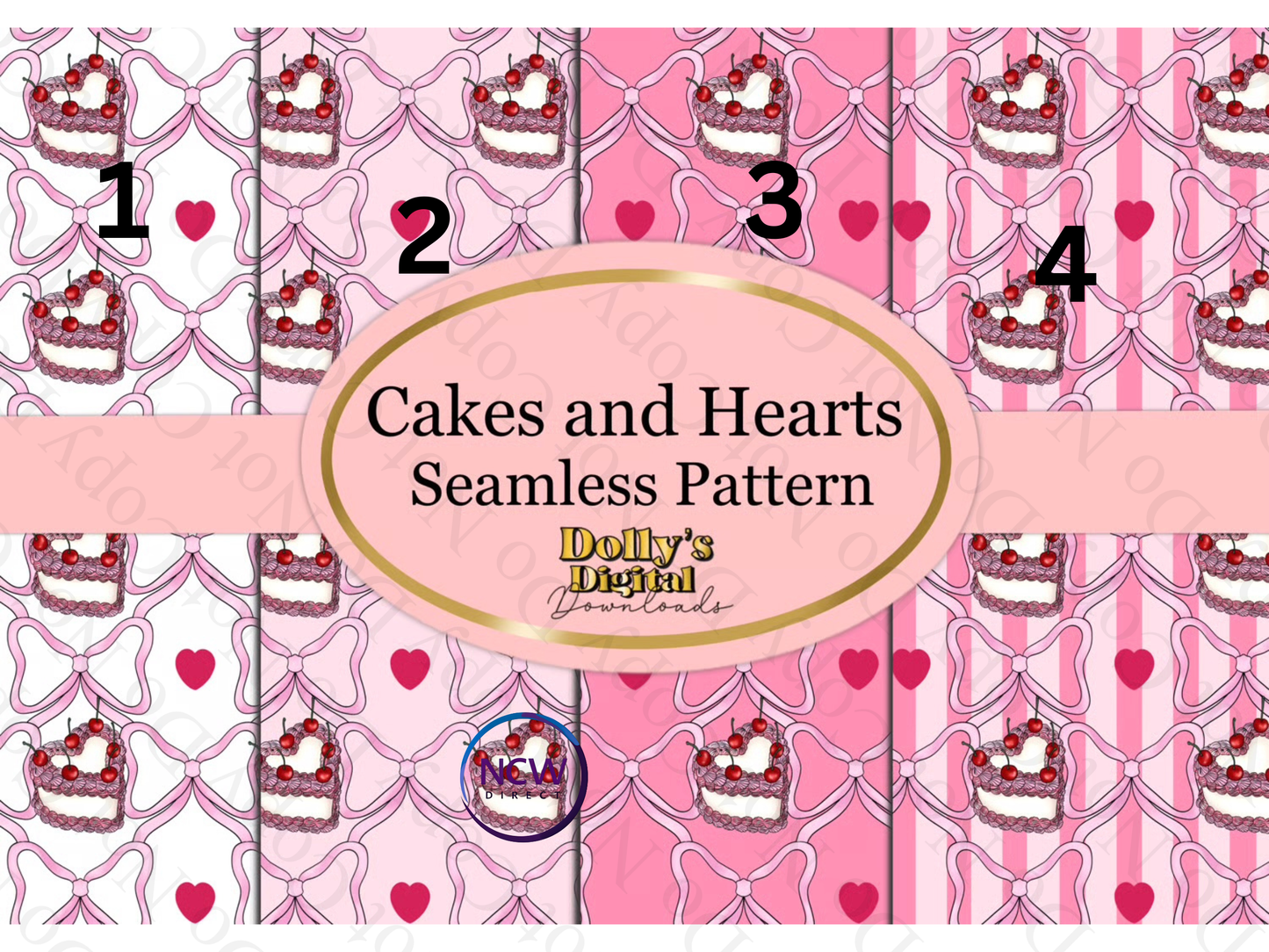 Cakes and Hearts wrapping paper