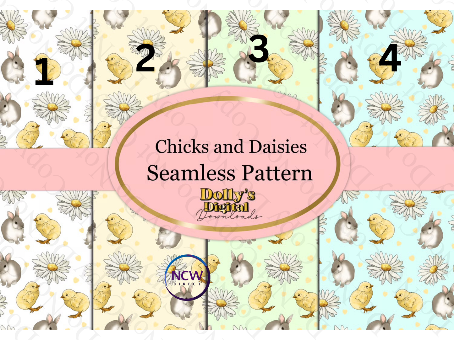 Chicks and Daisies wrapping paper