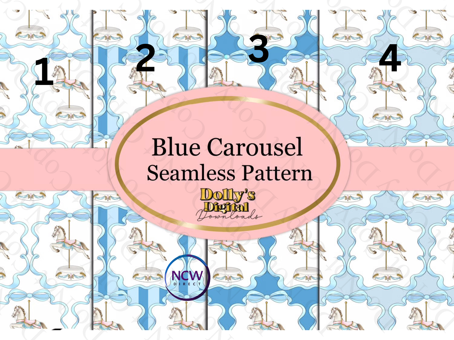 Blue Carousel Wrapping paper