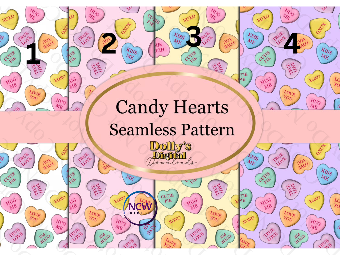 Candy Hearts wrapping paper