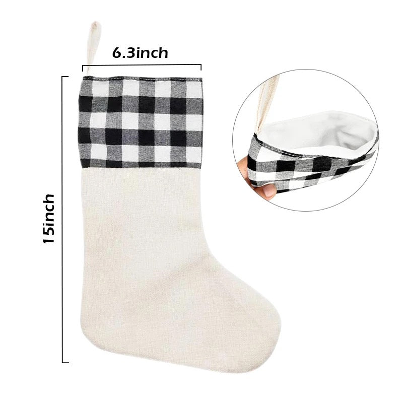Sublimation Plaid Christmas Stocking